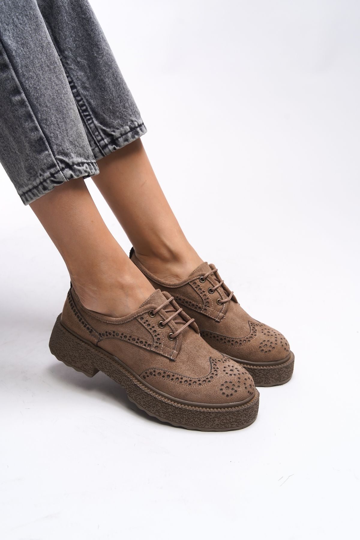 Oknyrth Women Lace Loafer 00121990 Vizon suede