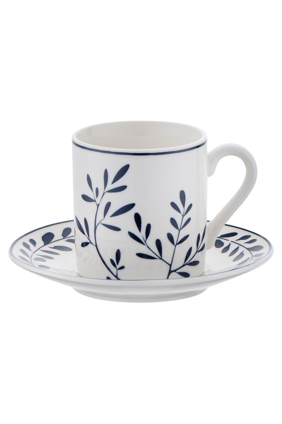 Ivy Wreath New Bone for 6 people coffee cup set 90 ml blue