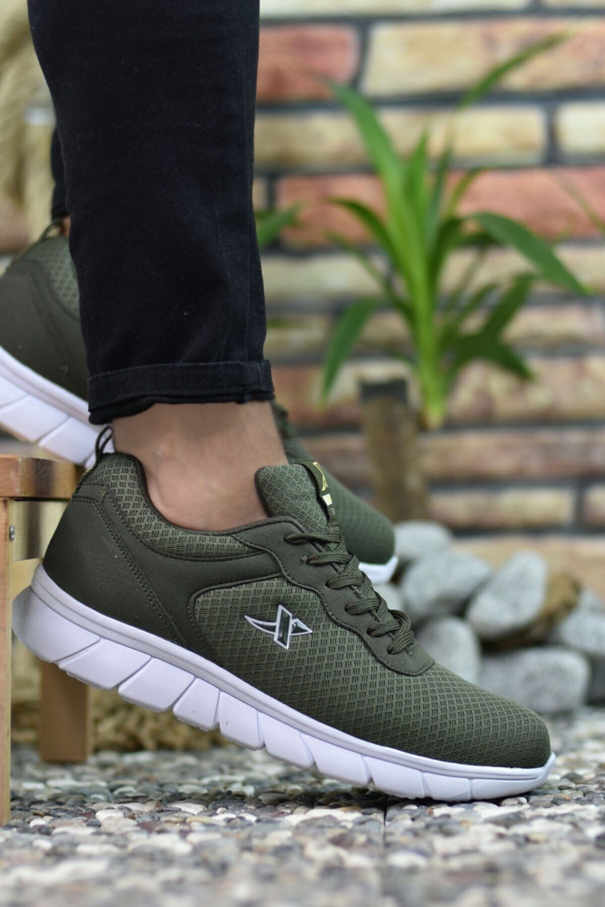 Khaki White Unisex Ultra Light Sneaker 0012065