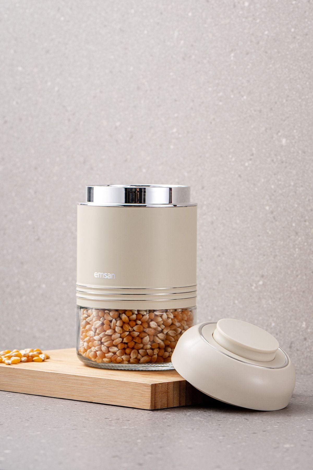 Moko 650 ml storage jar ecru