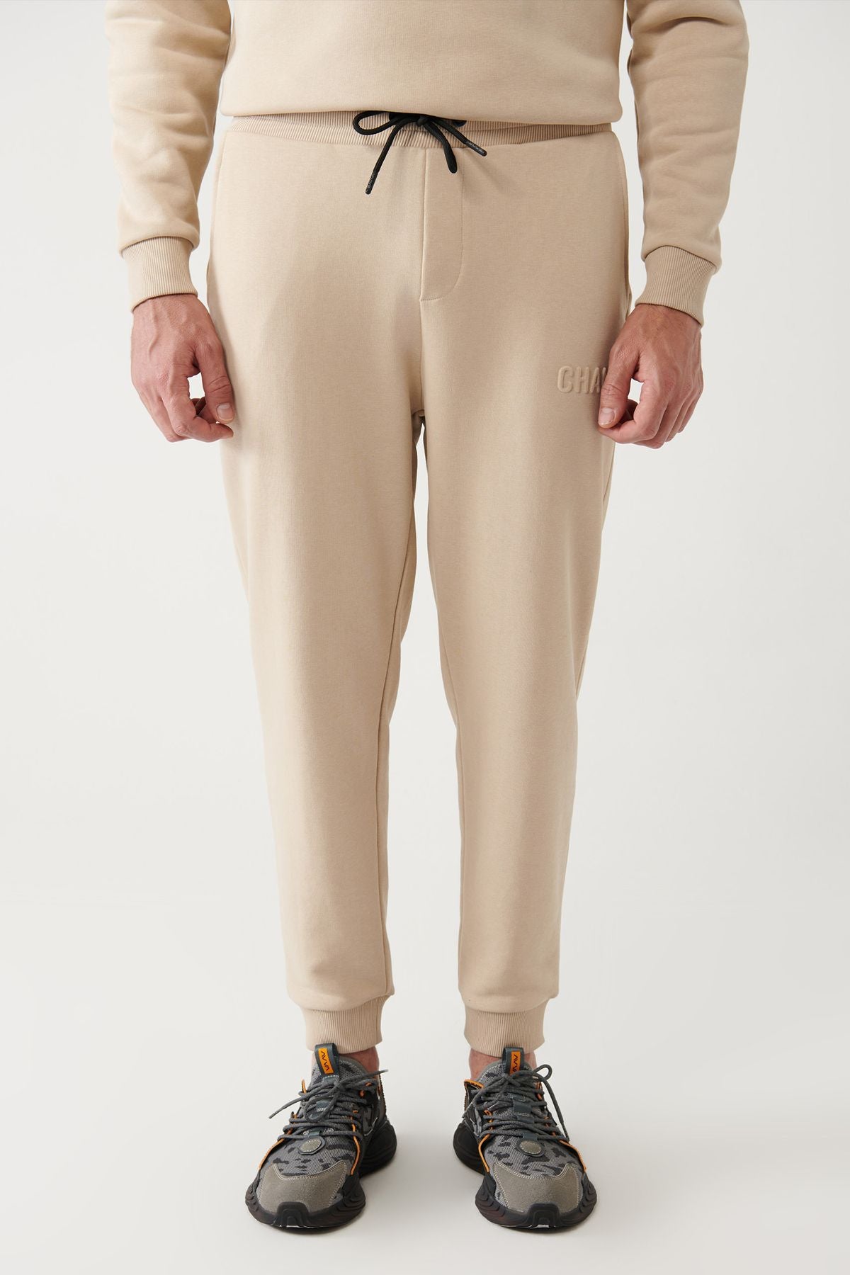 Men's Beige Waist Laccik 3 -Triple -free trotted trousers six A32y3464