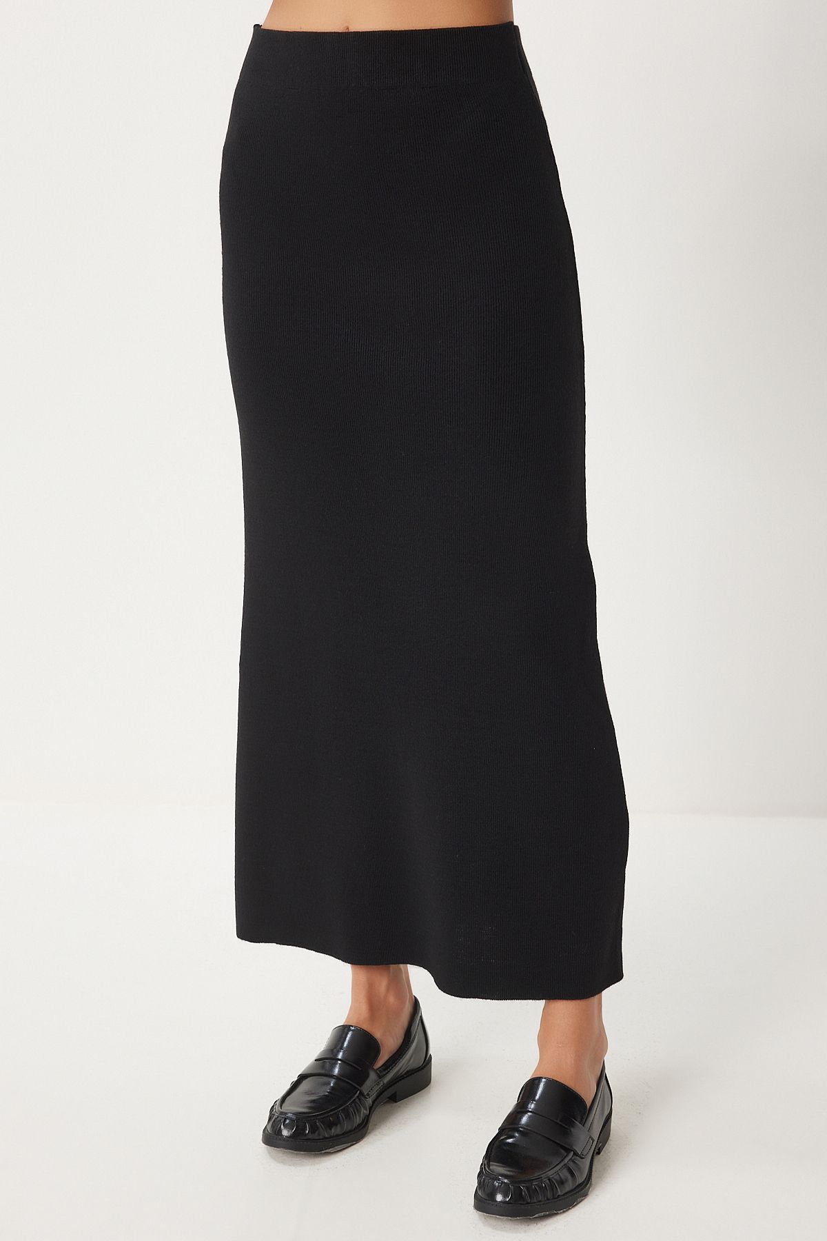 WOMEN BLACK Polo Yaka knitwear cardigan skirt set PF00090