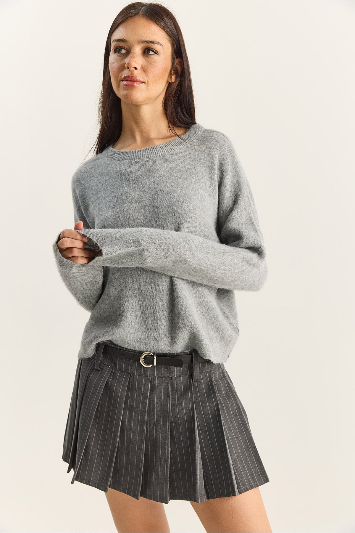 Women's Crew Neck Basic Knitwear Sweater 60285009