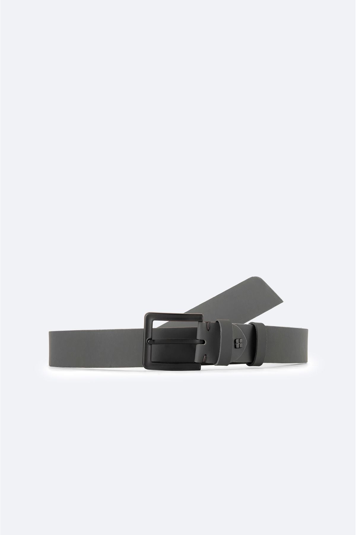 Men's anthracite leather belt A42y9305