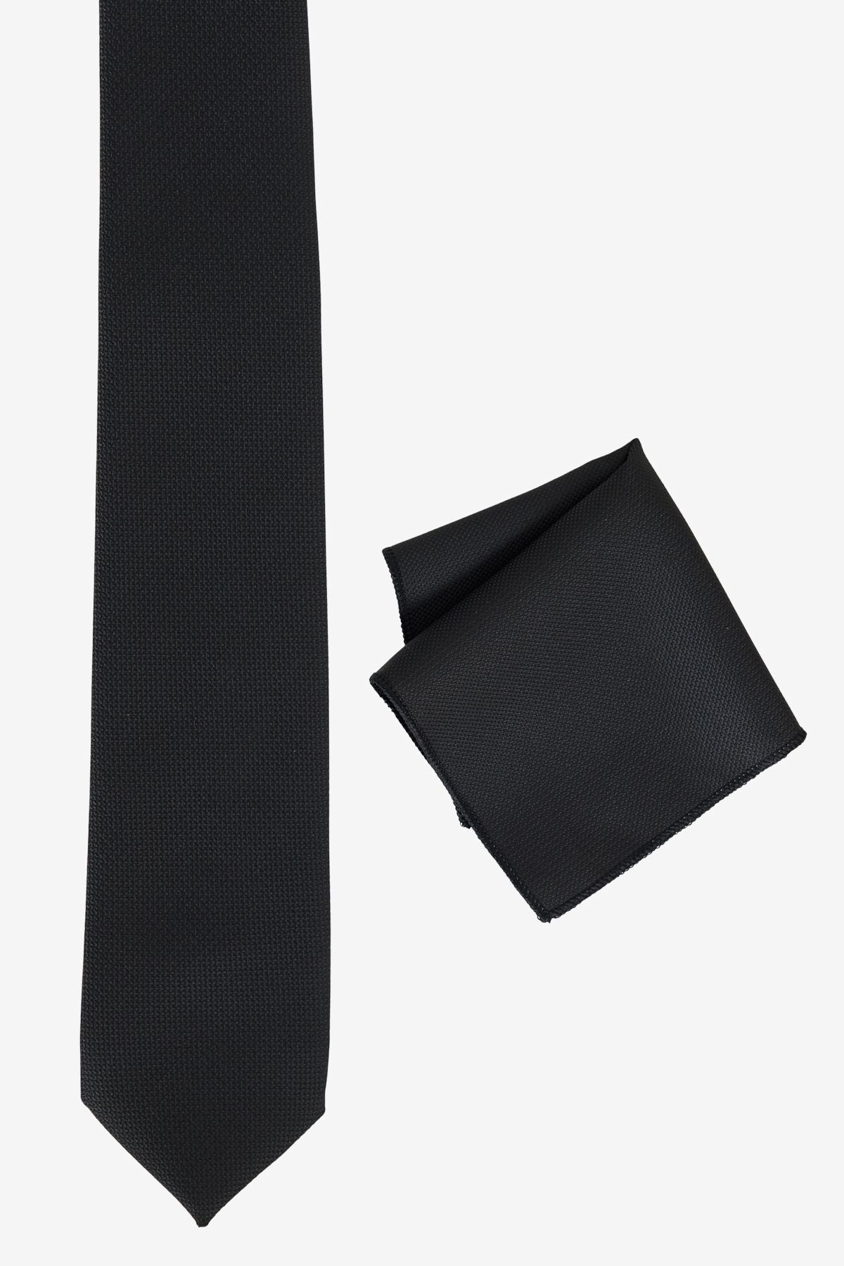 Men's Black Tie-Mendil Set