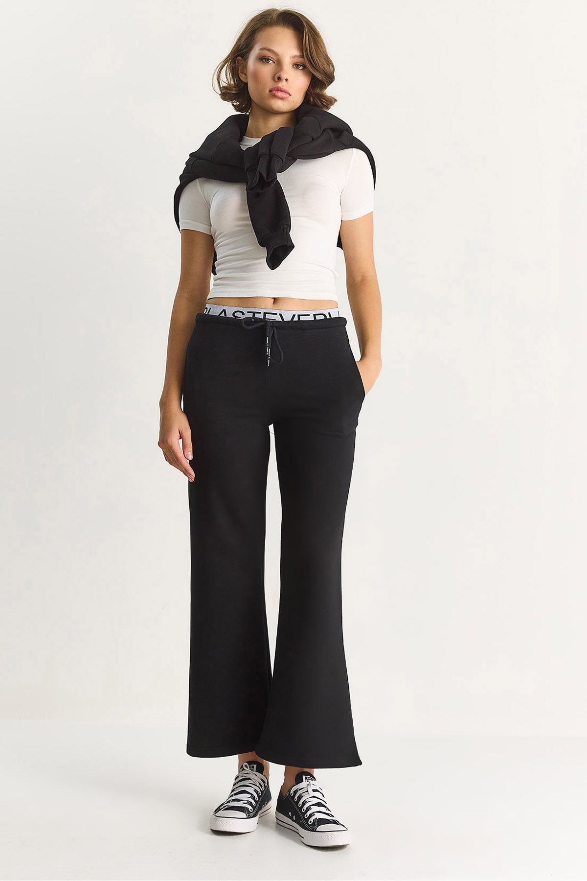 Women's Wide Leg Sweatpants with Elastic Waist Detail 6827 60283550