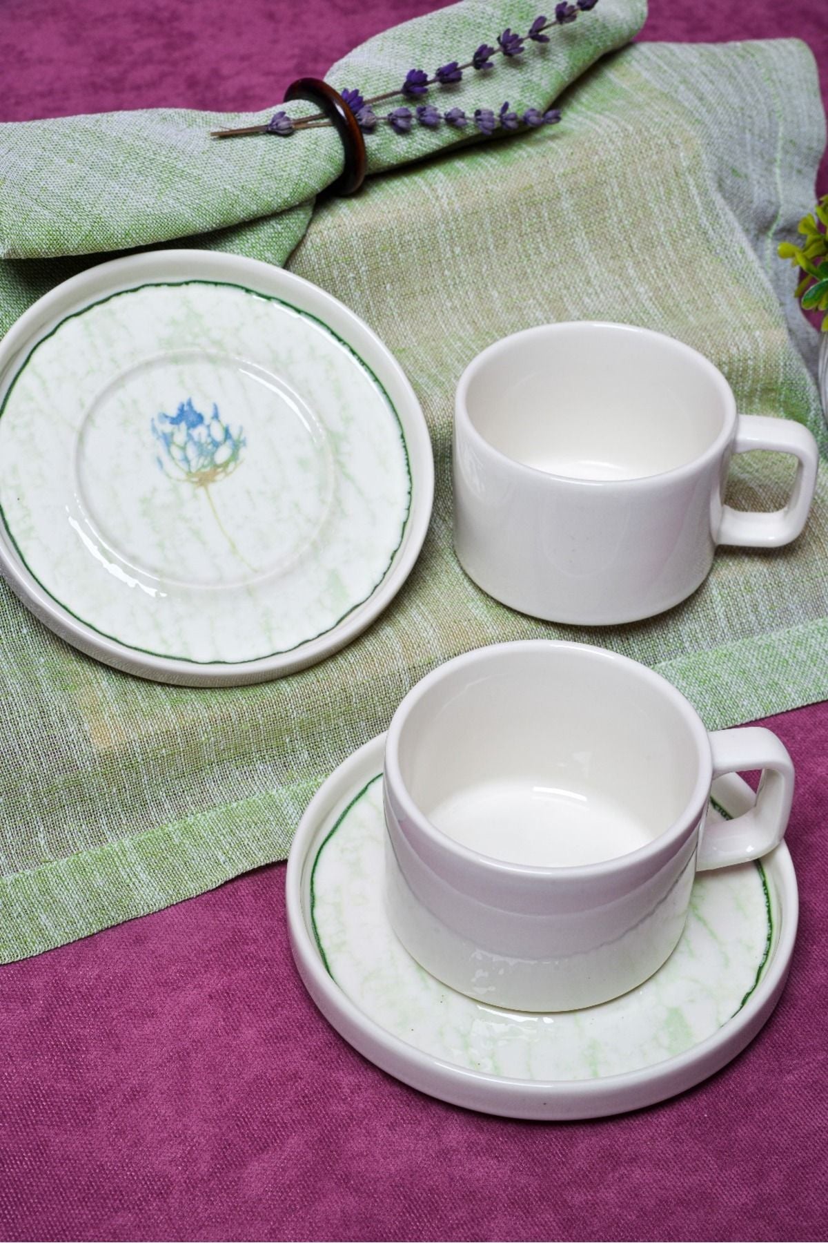 Ebrusu 4 Piece 2 Person Porcelain Tea Cup Set