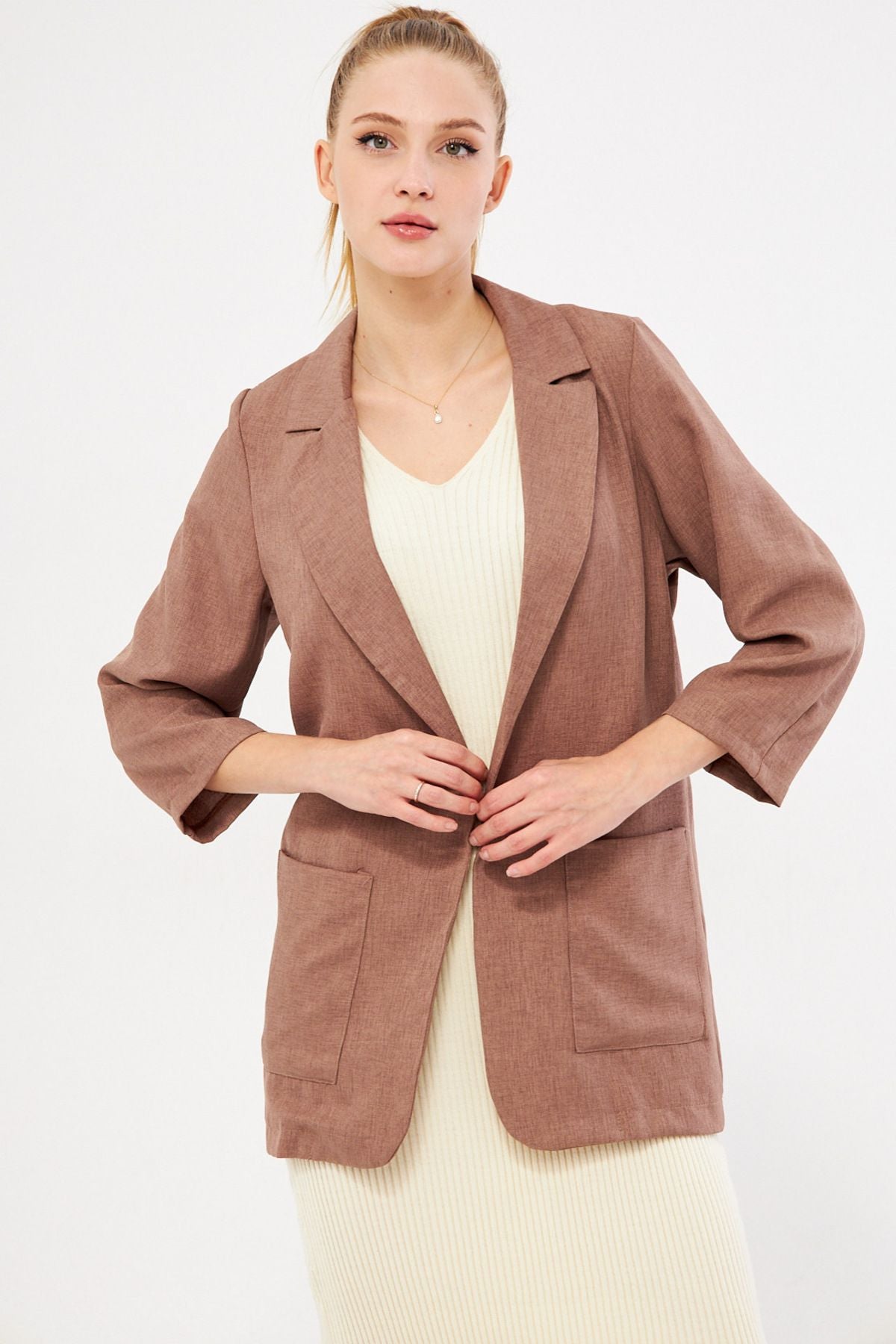 Female mink pocket overwheeling jacket ARM-24Y001115
