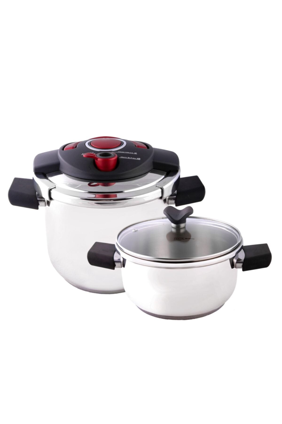 Innocook 4+6.5 lt pressure cooker set red