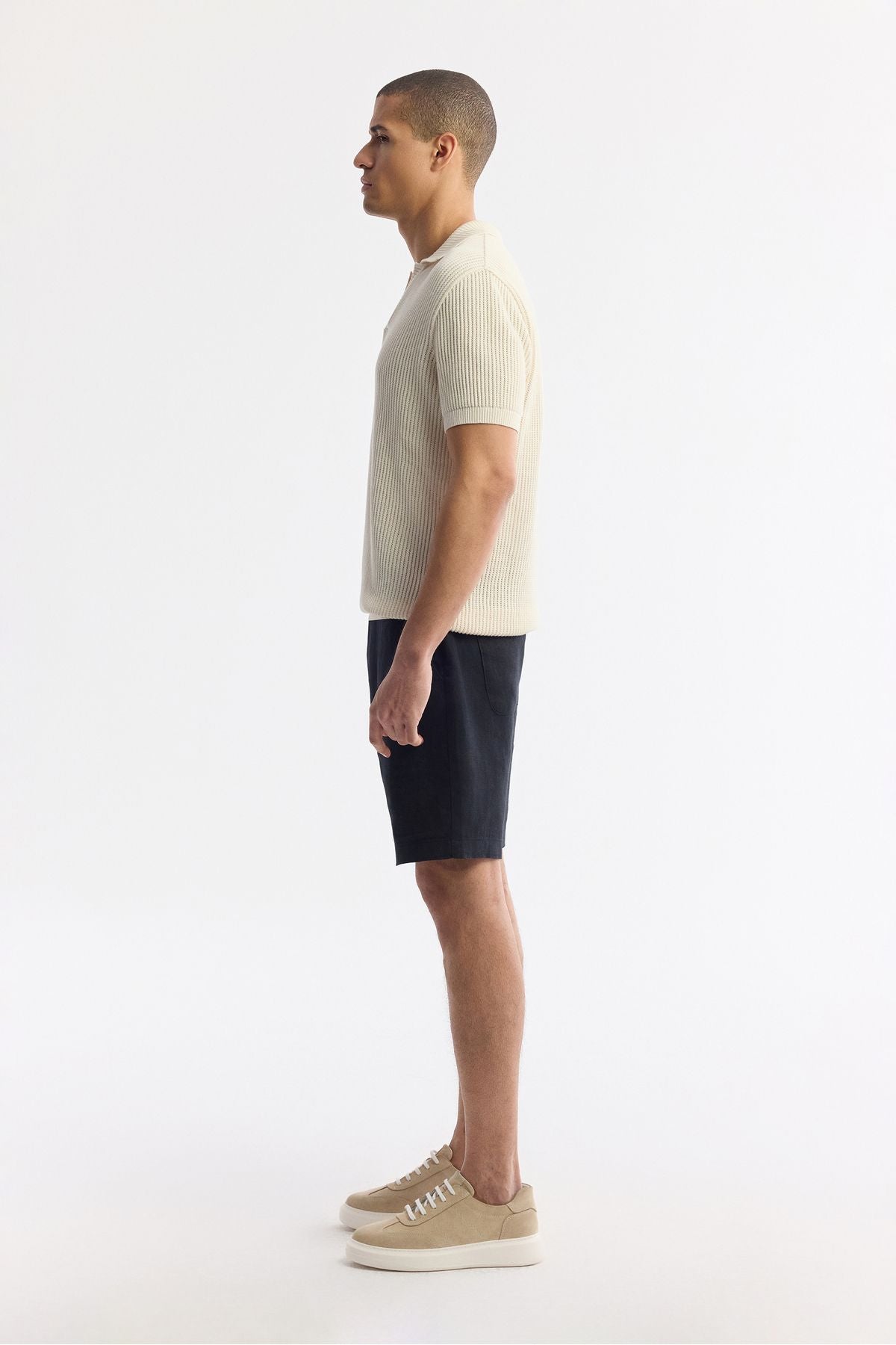 Men's Beige Polo Yaka Buttonless Offer Triko T-Shirt A51y5166