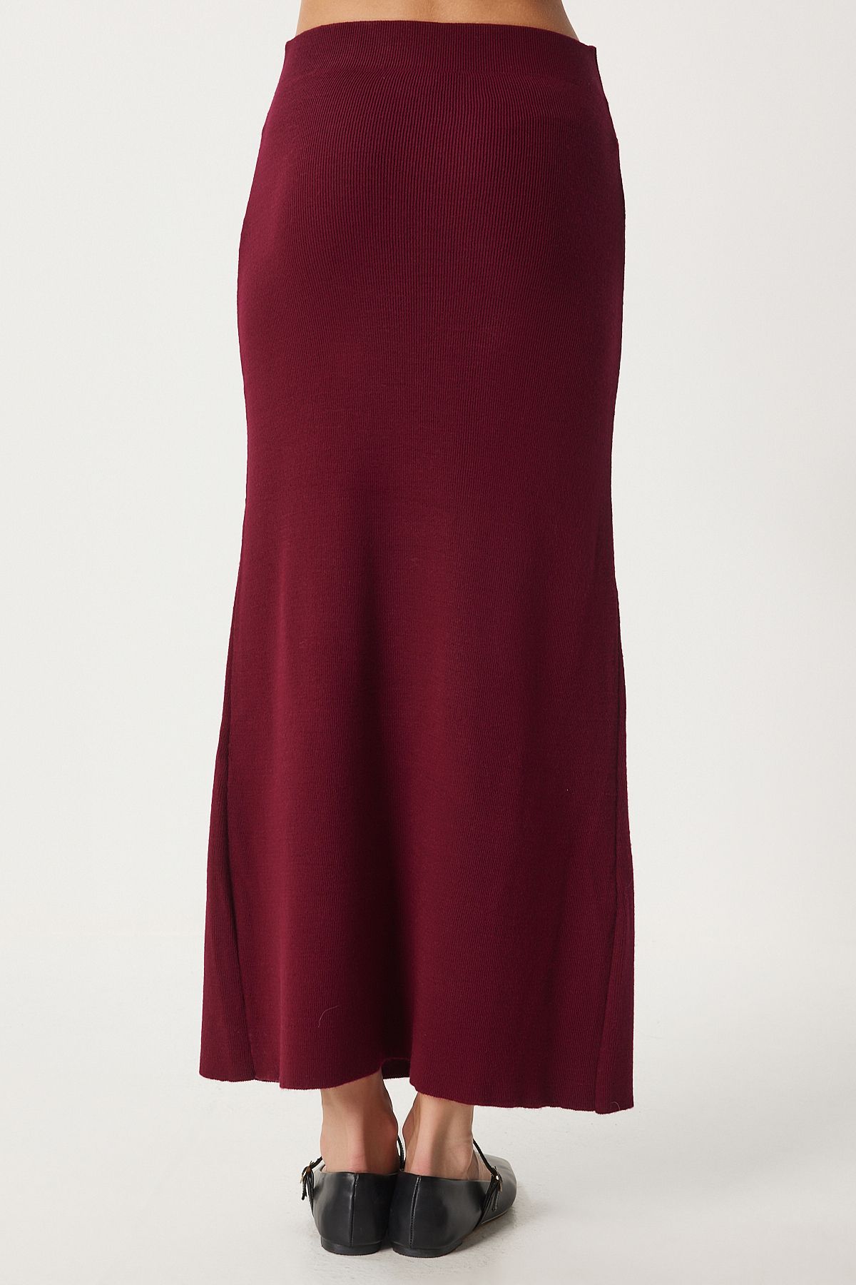 Female Bordeaux Polo Yaka knitwear cardigan skirt set PF00090