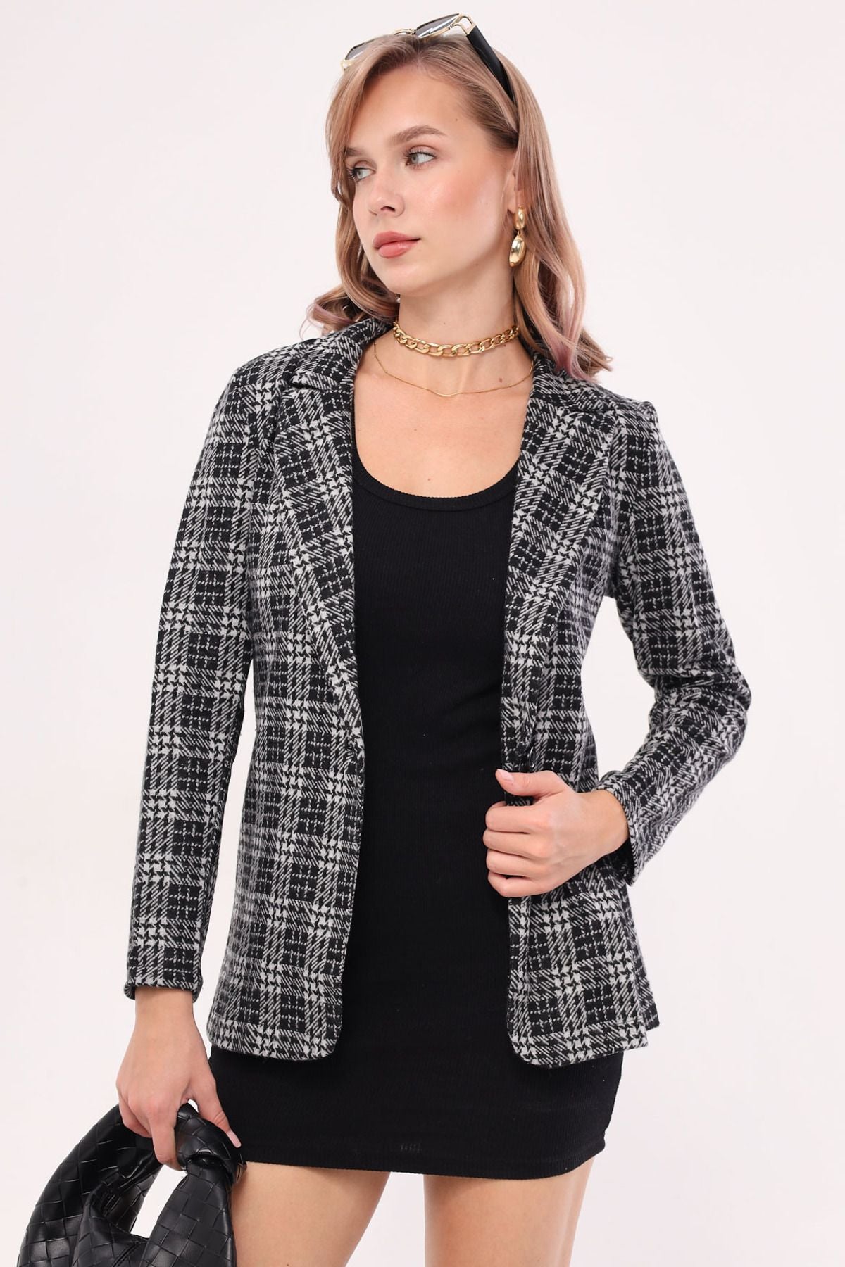 WOMEN GRAY GRAY STAFF SINGLE button Eco Jacket ARM-19K001131