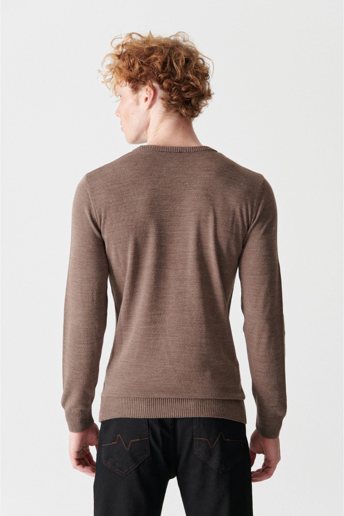 Men's mink bike collar feathered knitwear sweater E005000