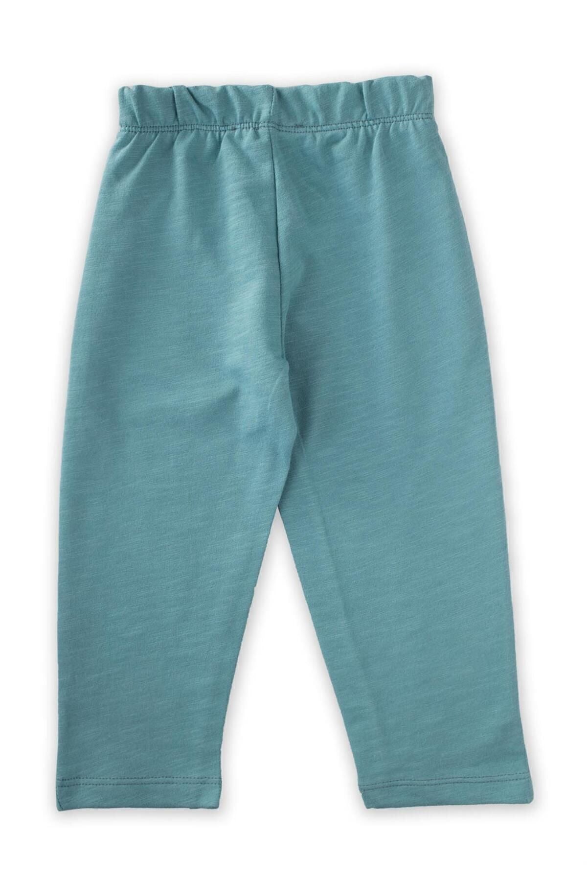 Pat Detailed Knitting Pants 1-5 Years Turquoise