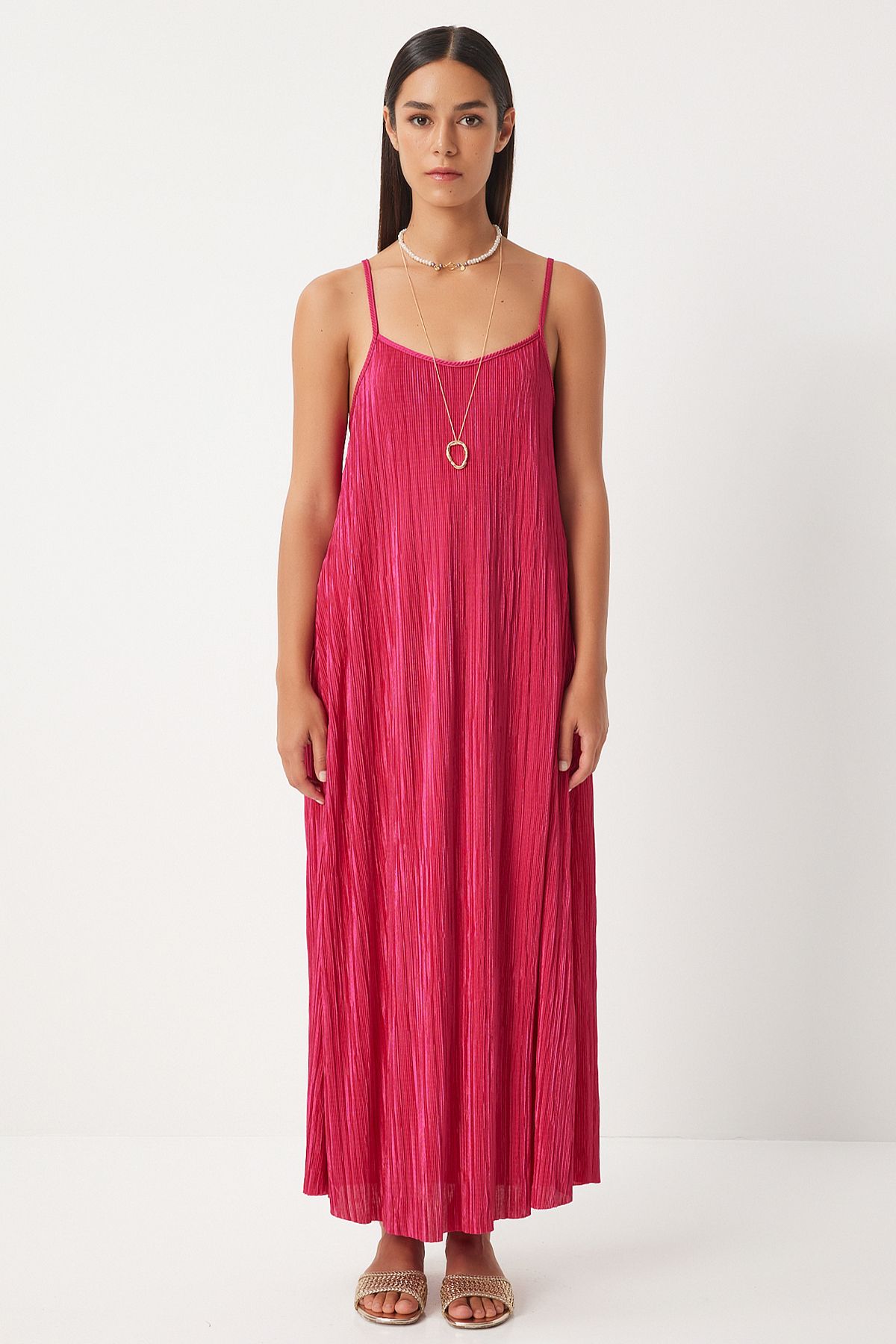 Woman Dark Pink Hanger Polis Summer Casual Knitting Dress FN03201