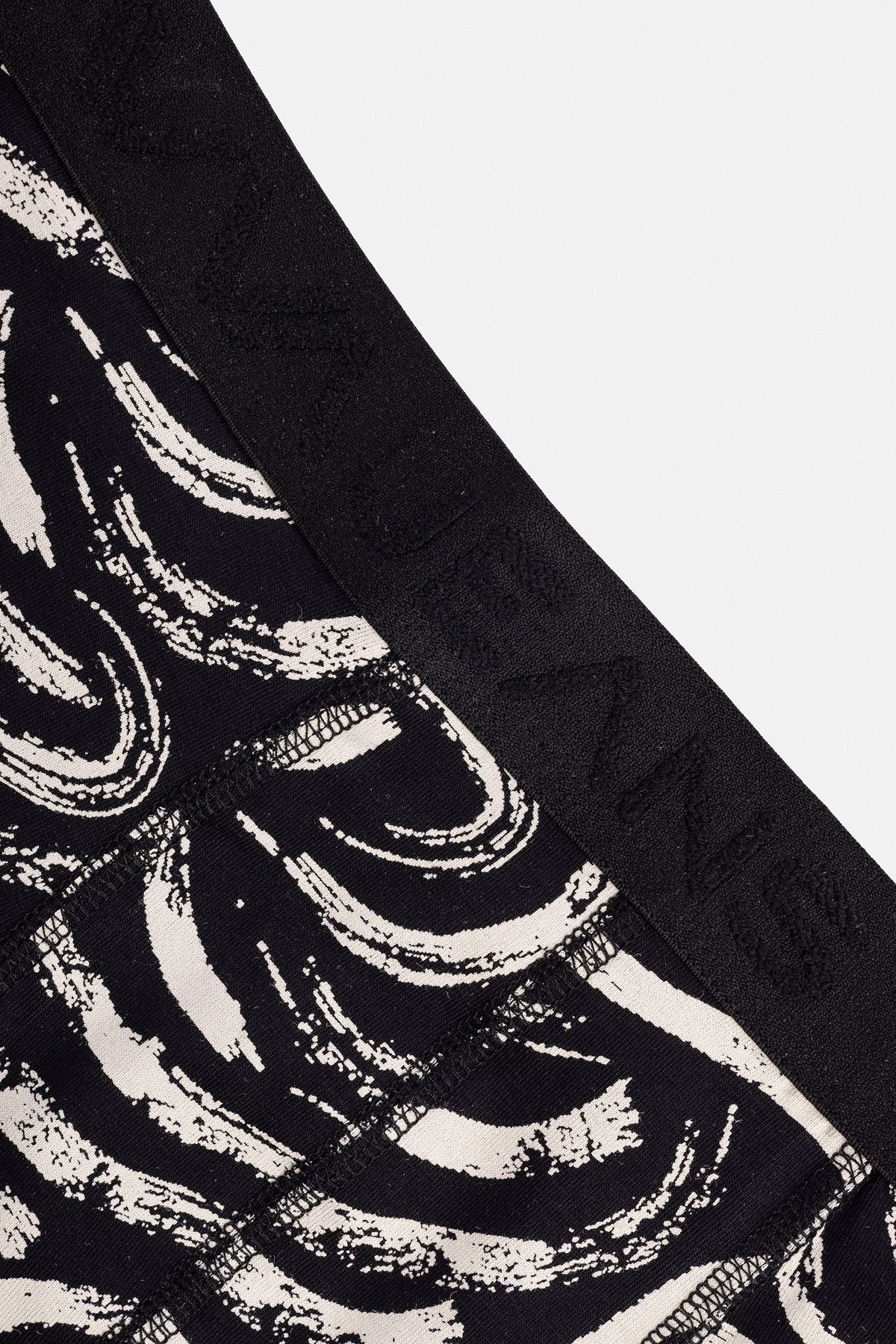 Men's Black Patterned Flexible Fabric Cotton Boxer A41y9512