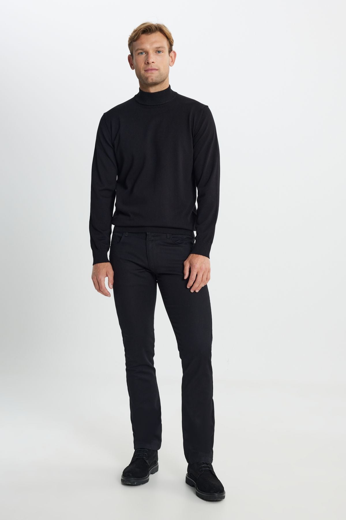 Cotton standard standard Fit Normal Cutting Half Fisherman Yaka Knitwear Sweater