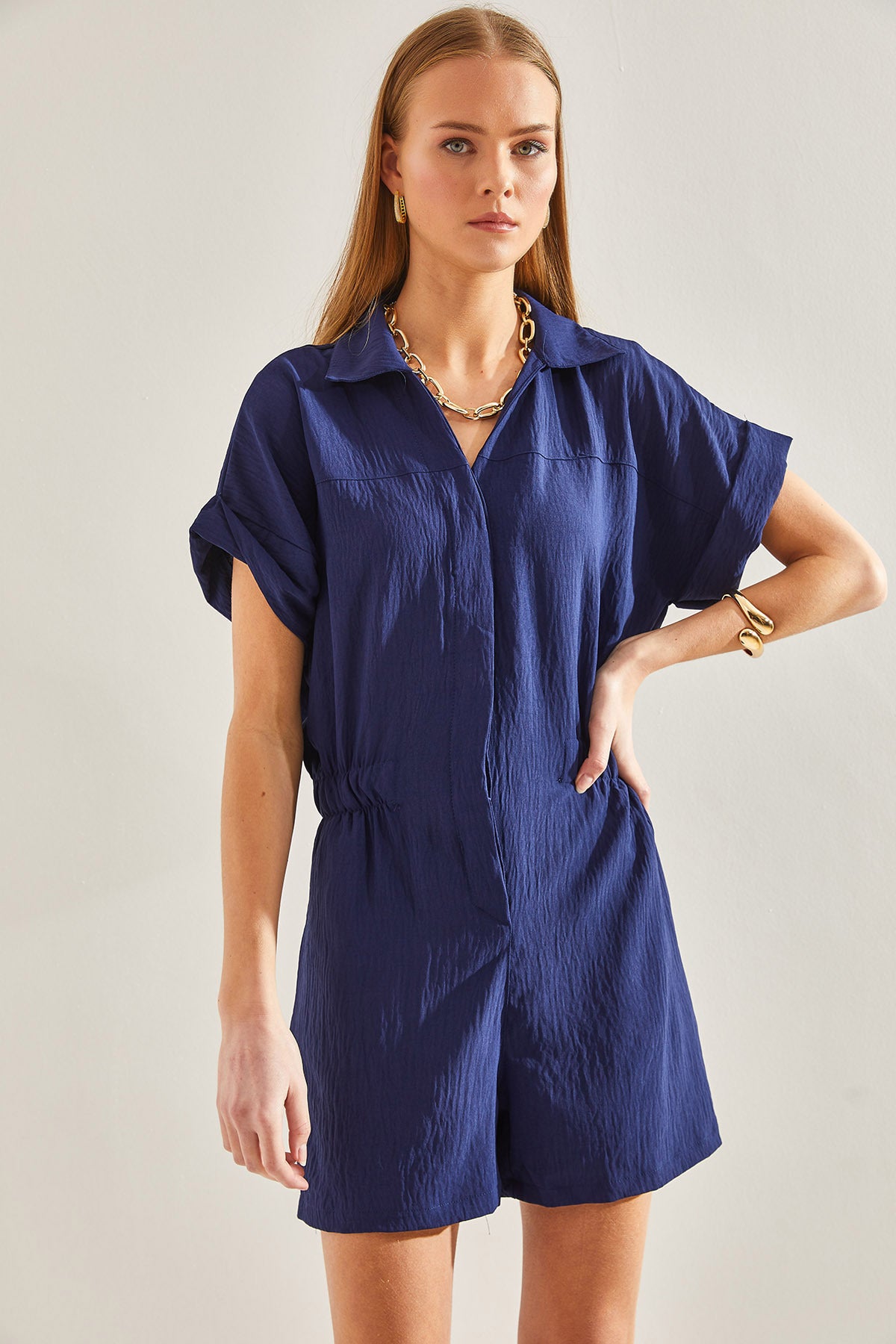 Women's Basic Elastic Waist Jumpsuit 60111013