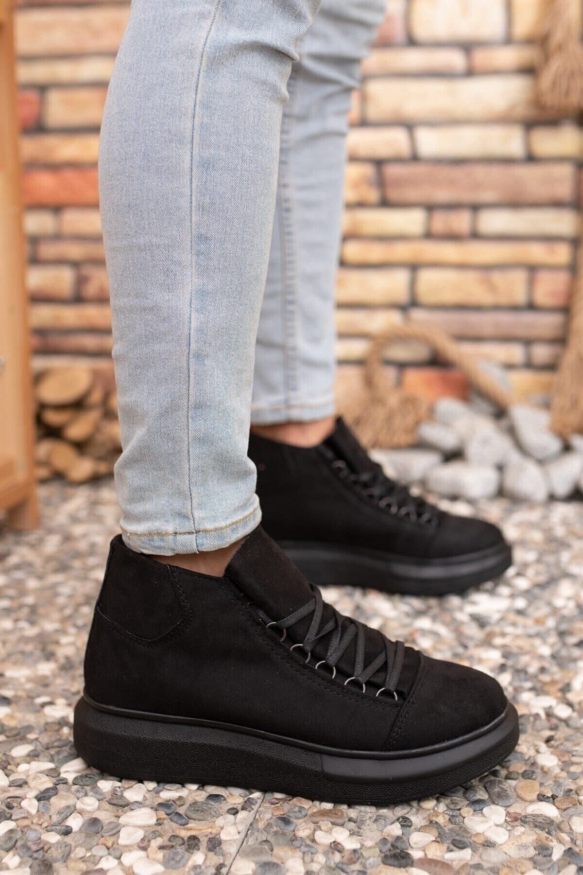 Suede black black men boat 0012575