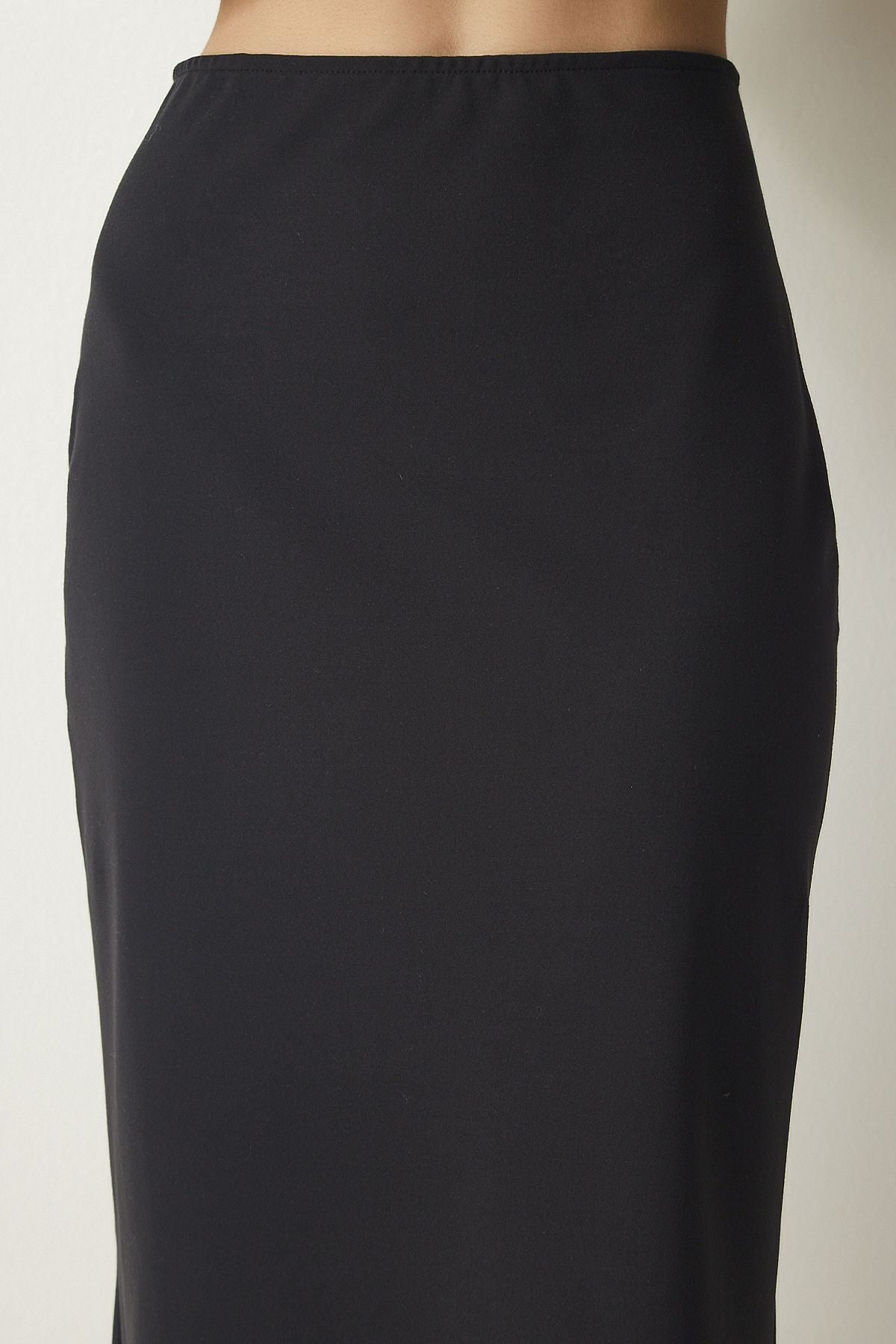 Female Black Slip Elastic Knitting Modal Skirt FN03140