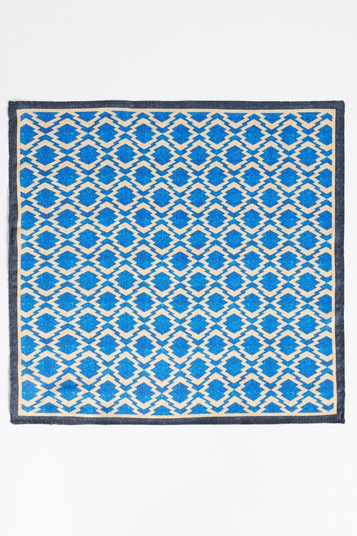 Men's blue-bej patterned handkerchief