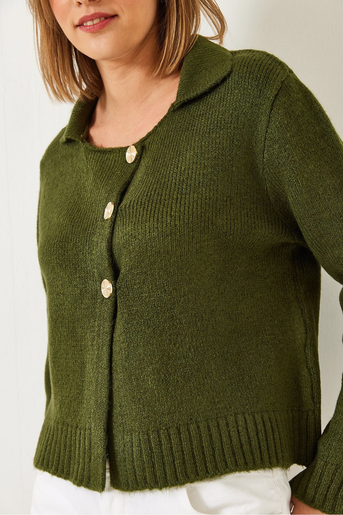 WOMEN'S THREE S button Triko Cardigan 241110