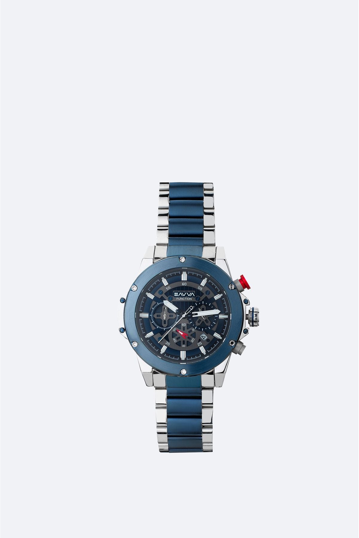 Men's Silver-Indigo Metal Clock B009024