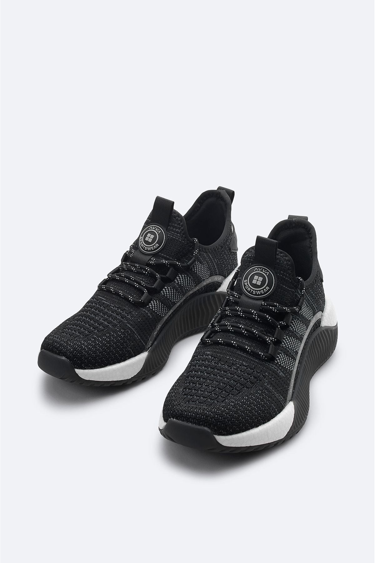 Men's black flexible floor sneaker shoes A41y8026