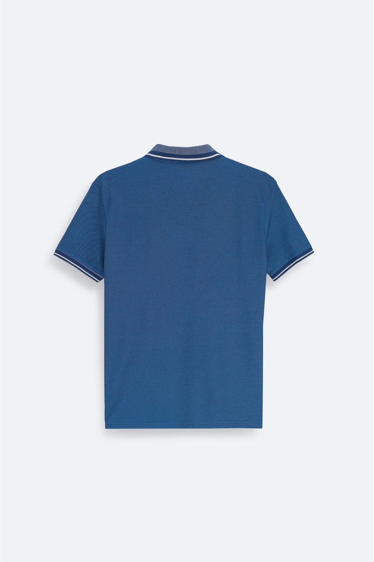 Men's Indigo Curlled Neck Pocket 2 Button Polo Yaka T-Shirt E001031