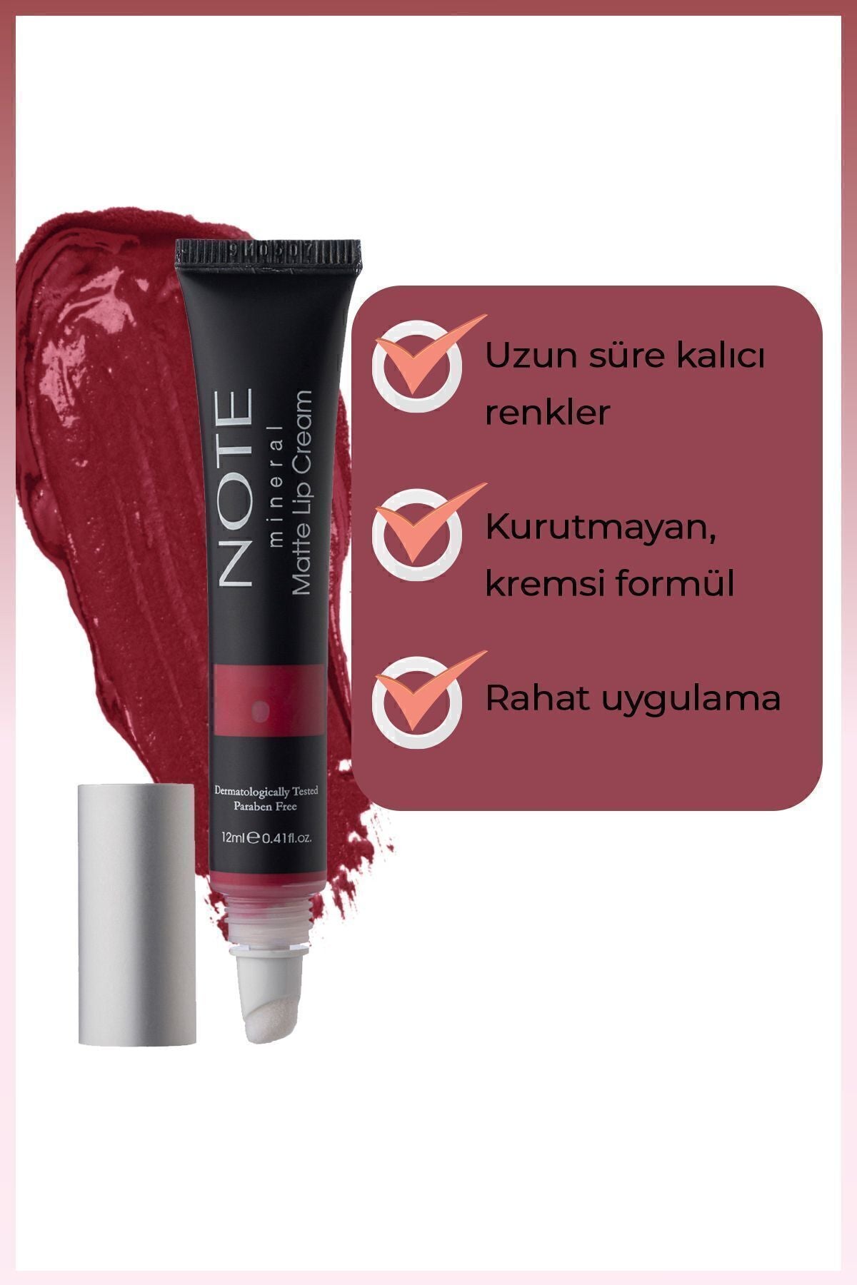 Mineral Matte Lip Cream semi -matte finish liquid lipstick 05 plum wine - red