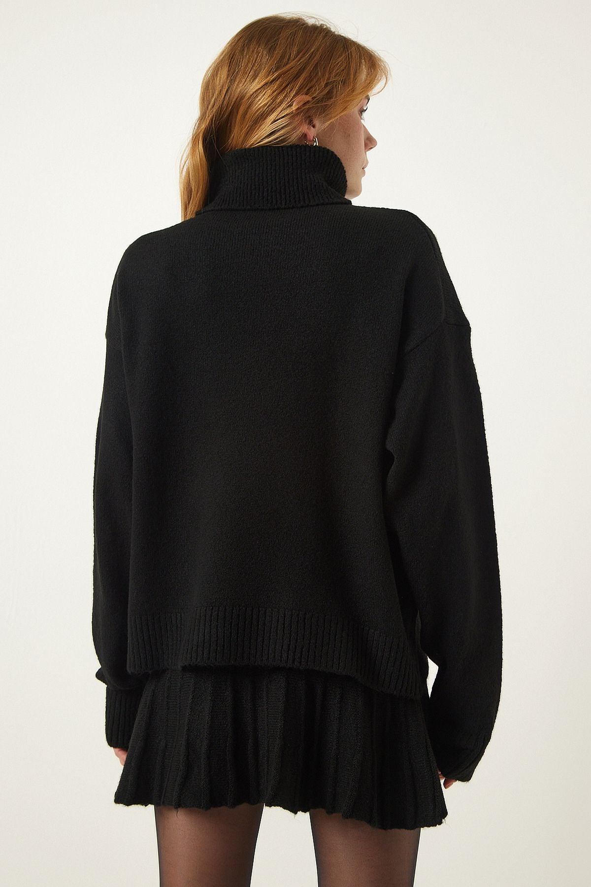 Female Black Fisherman Yaka Sweater Skirt Triko Team YY00195