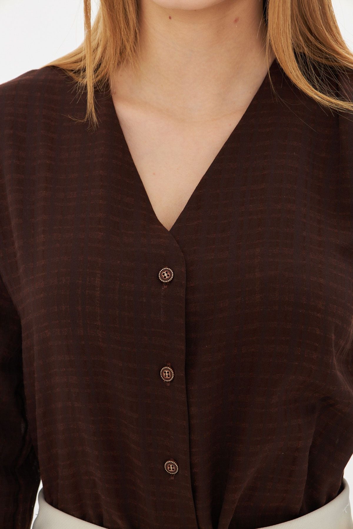 Woman Dark Coffee Arm Tire Bürümcük Shirt ARM-24K001002
