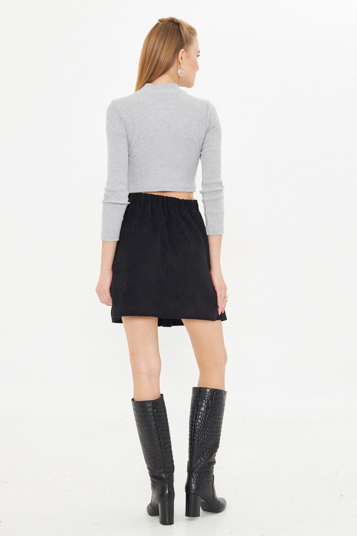 WOMEN BLACK WALL RAZIFE SHORT SKIN ARM-25K001080