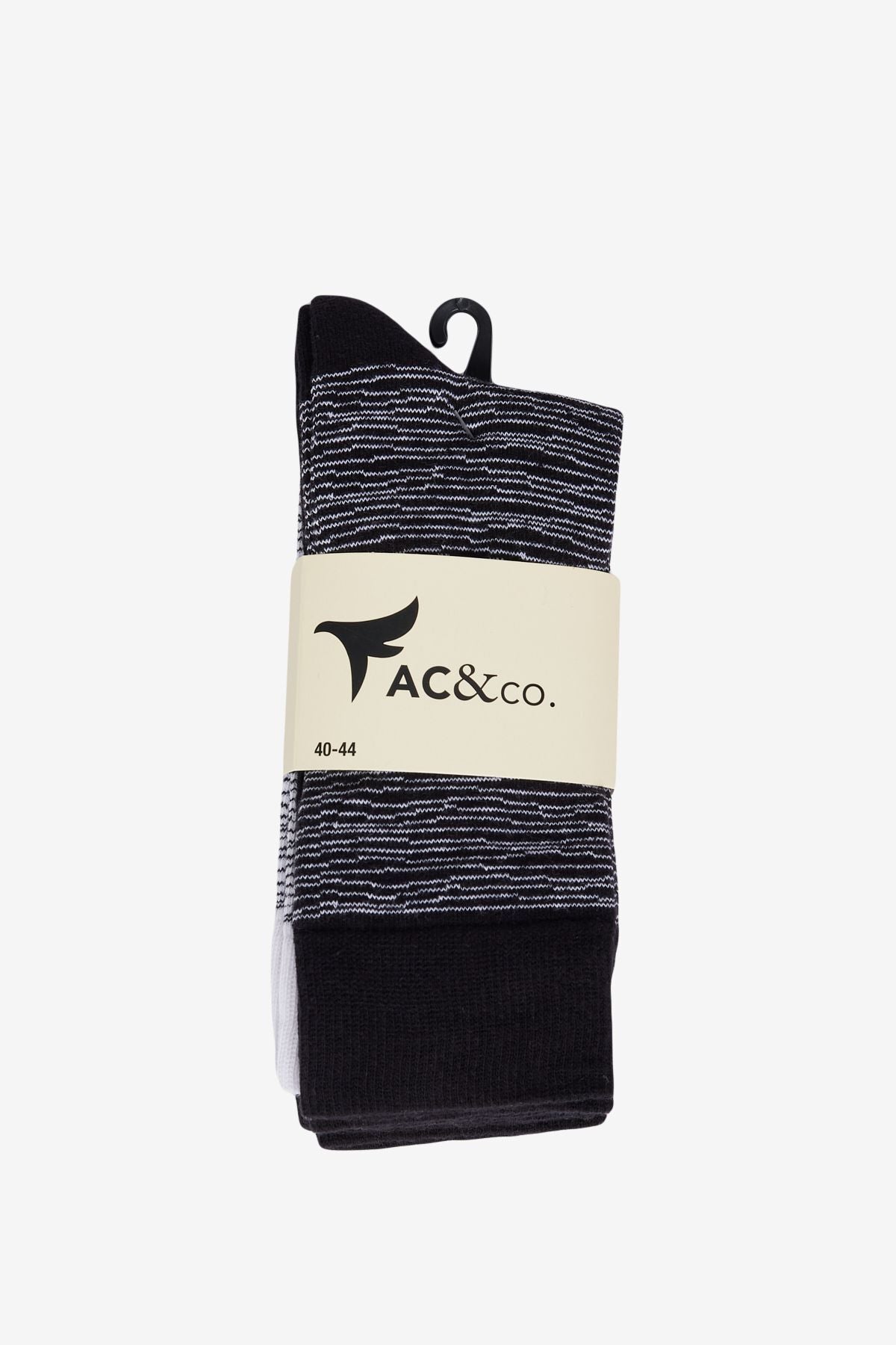 Men's black-and-white 3-pack 100 %cotton flexible patterned socket socks