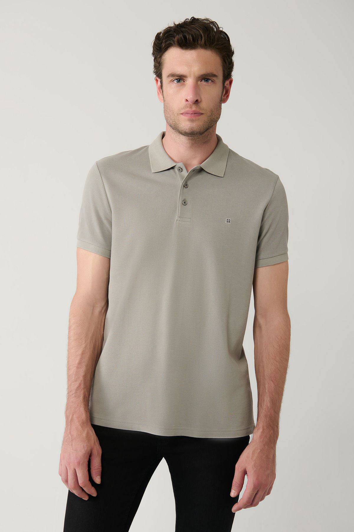 Men's Stone 100 %Cotton Cool Polo Yaka T-Shirt E001004