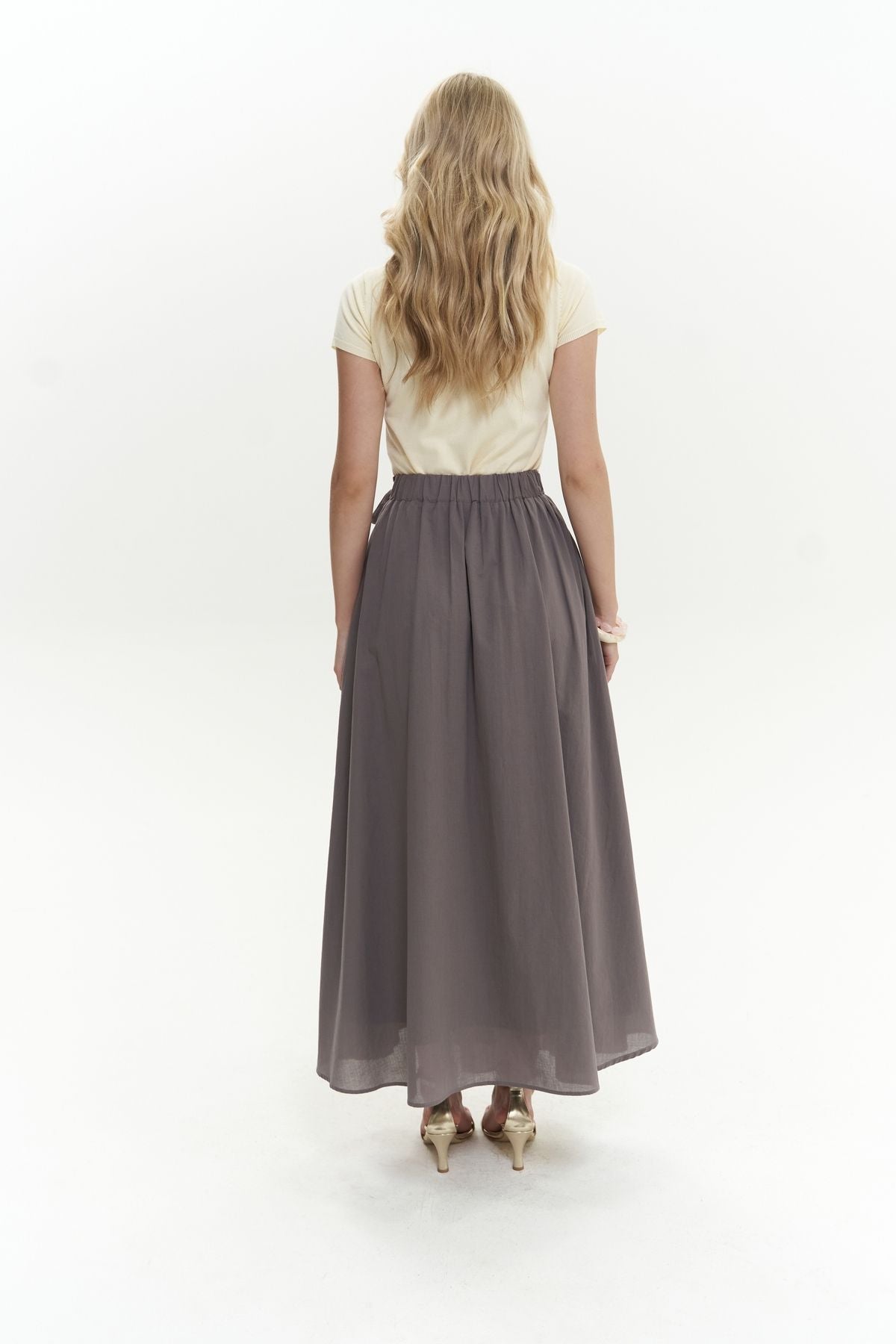 Aida Rope Detail Pleated Smoked Skirt