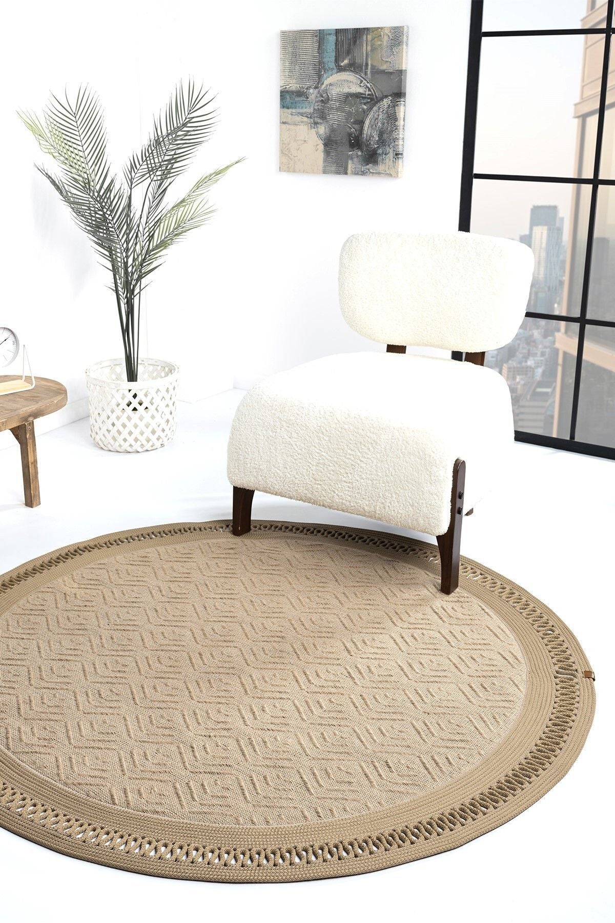 Naturel Flat Washable Wicker Hand Woven Carpet Carpet Rug Rug apartment 2