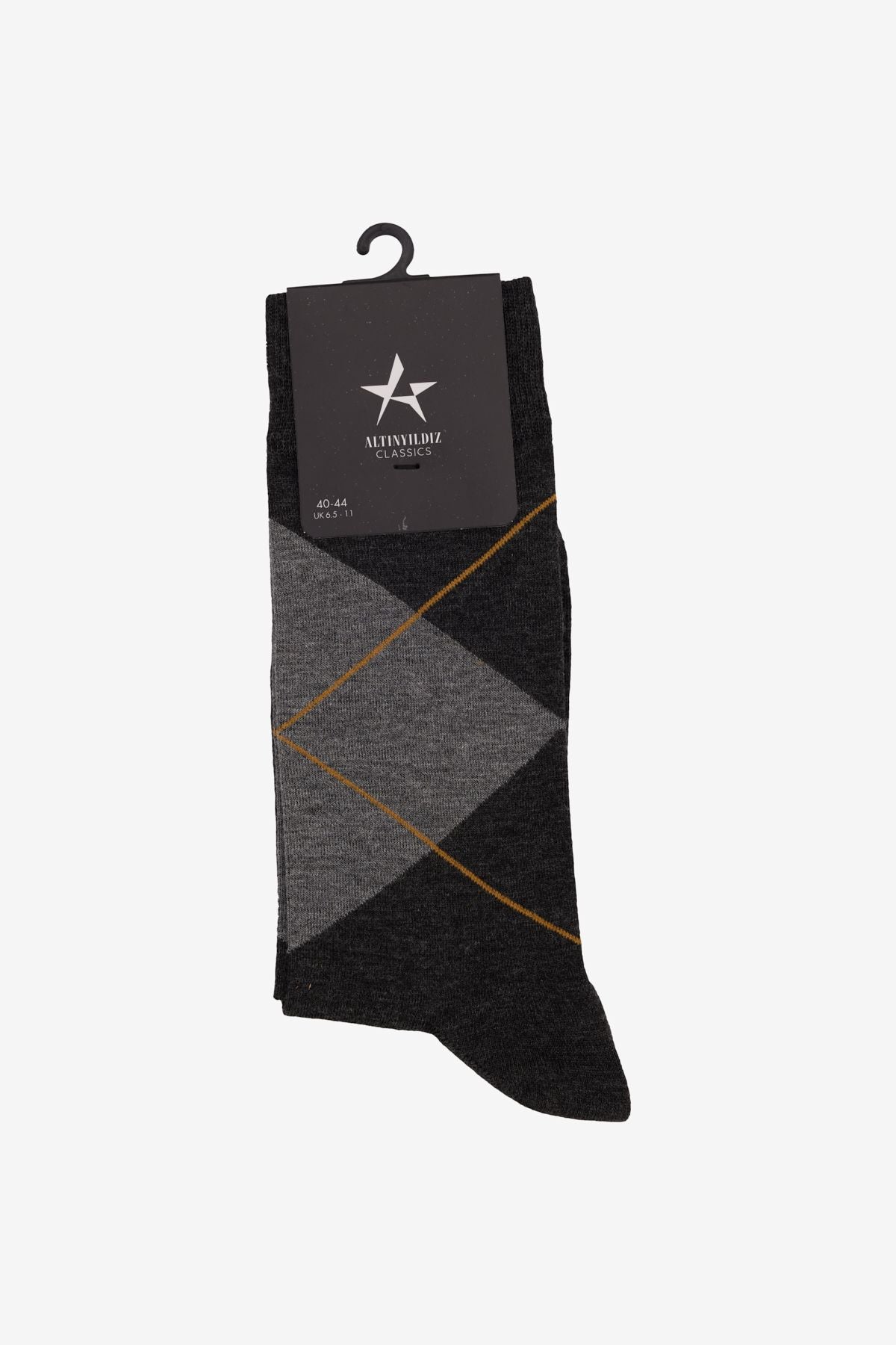 Men's anthracite-gray patterned bambulu socket socks