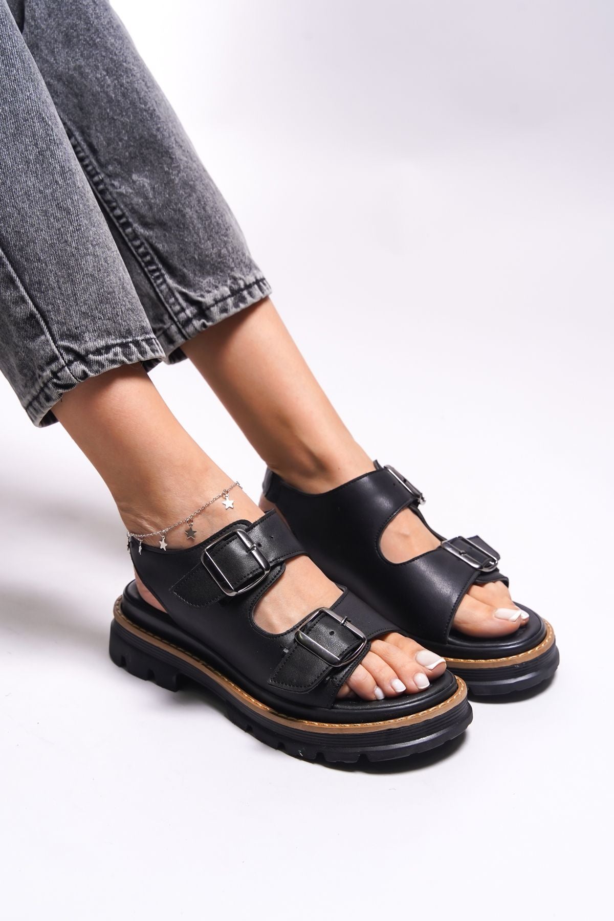 Valeduhr Woman Sandals 0012791 Μαύρο