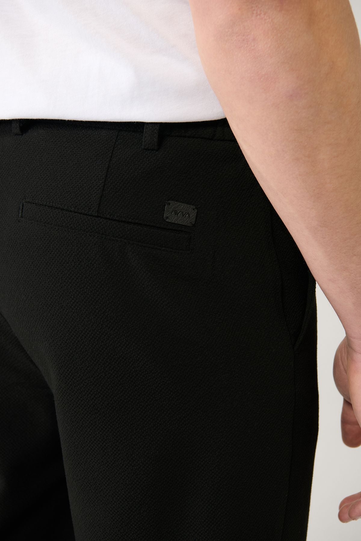 Men's Black Side Waist Wedding Wafer Nora Chino Pants B003033