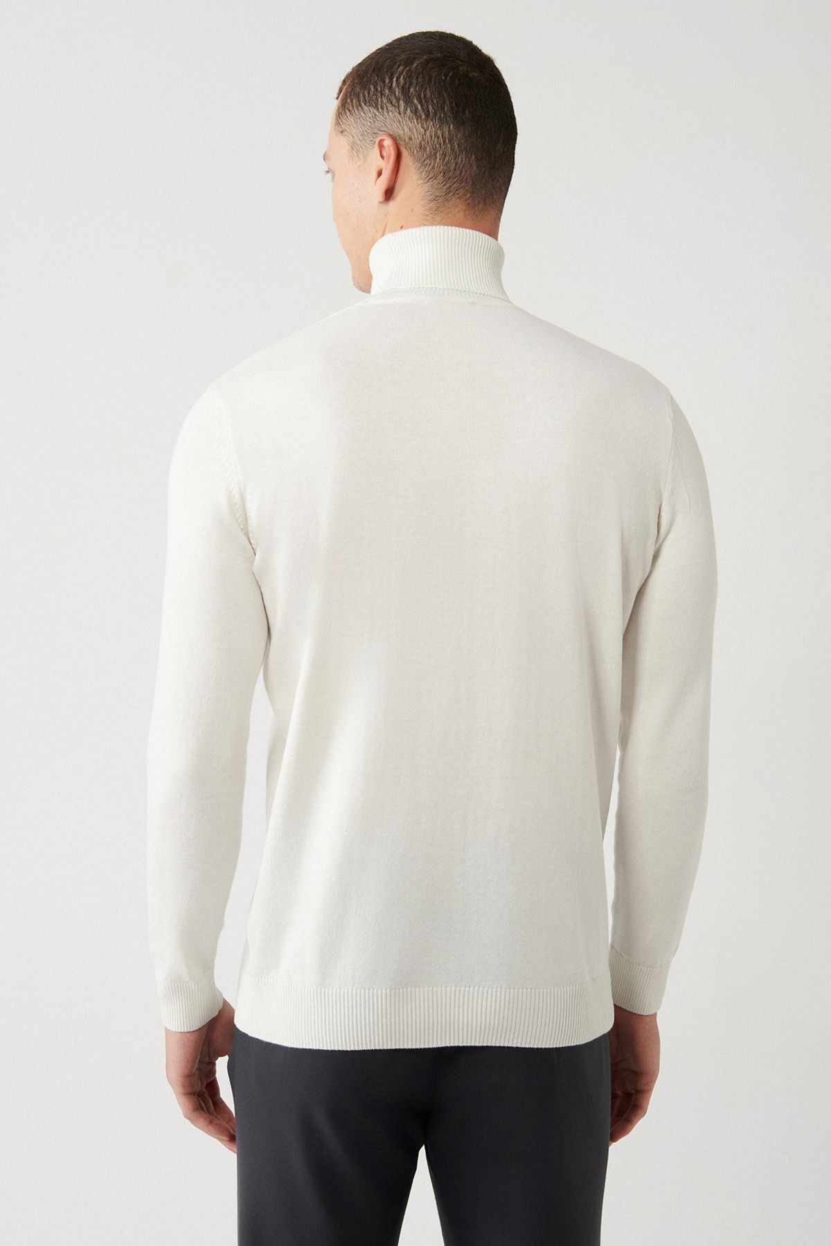 Men's Ecru Fisherman Cotton Cotton Knitwear Sweater A32y5144