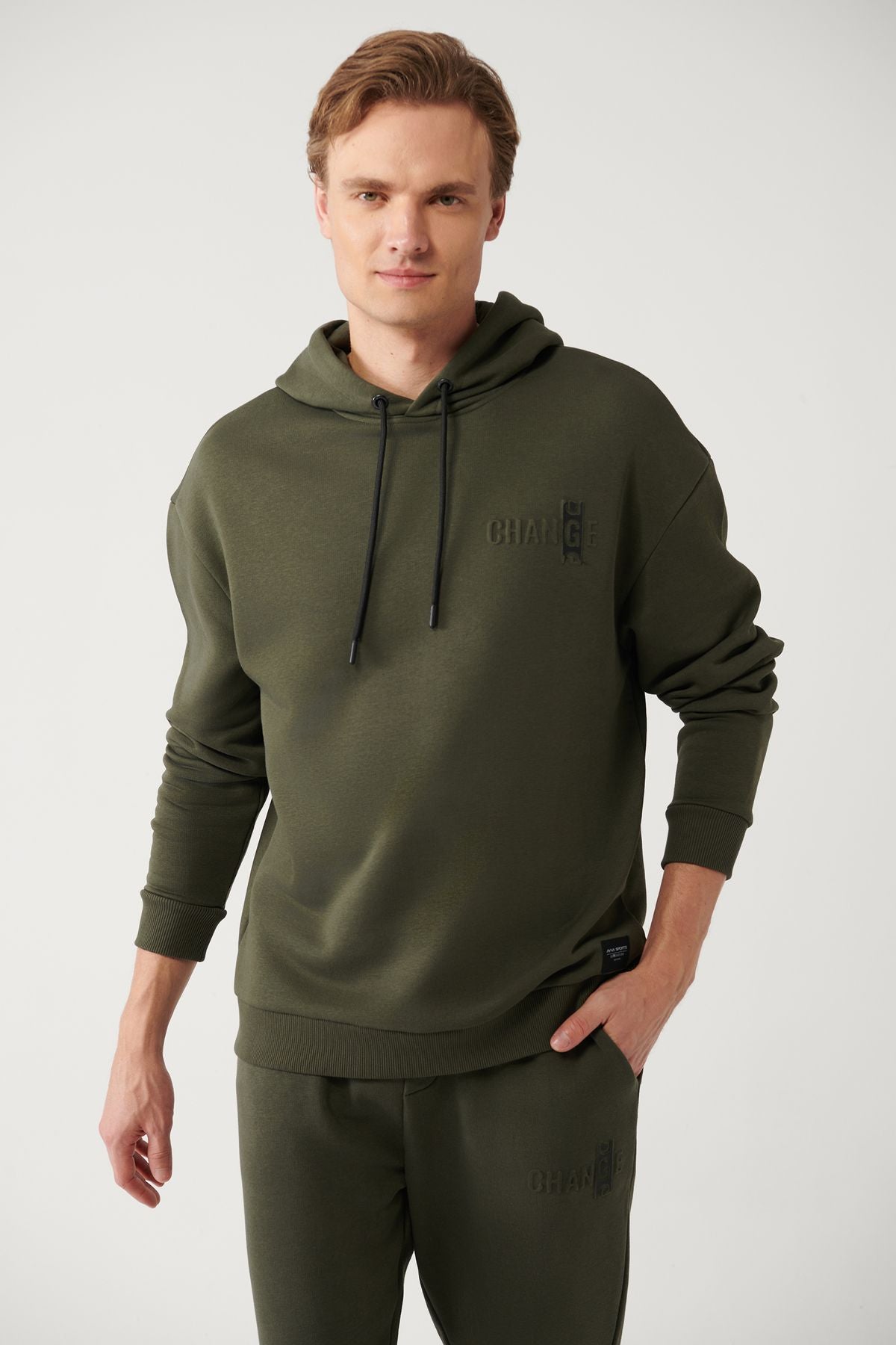 Male Khaki Kapüşon 3 -IP -Sweatshirt A32y1190