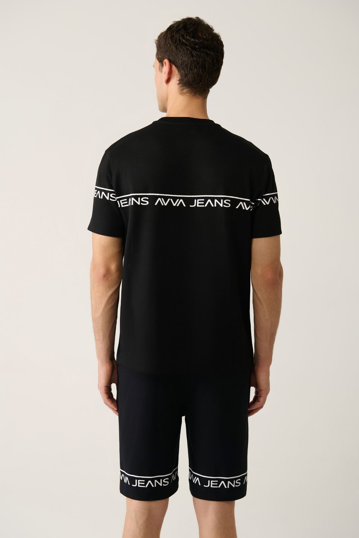 Men's Black Printed Bicycle Yaka Soft Touch T-shirt A41y1329