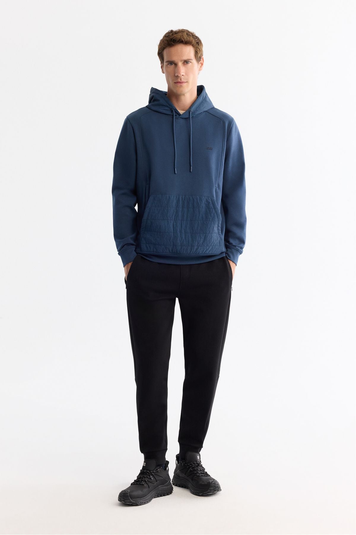Male Indigo Hooded Elastan Sweatshirt A42y1262