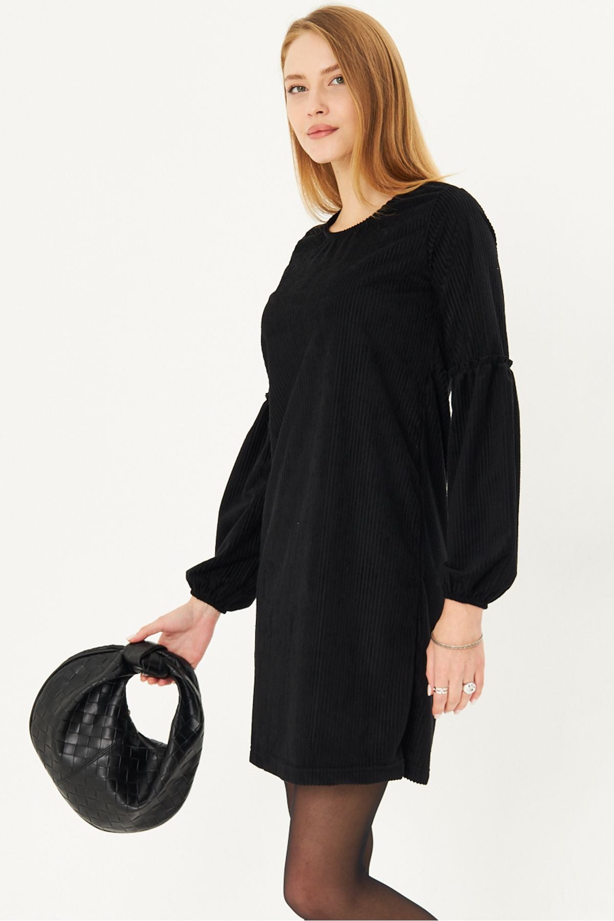 WOMEN'S BLACK HER BALLOON VADIA DRESS ARM-20K001107