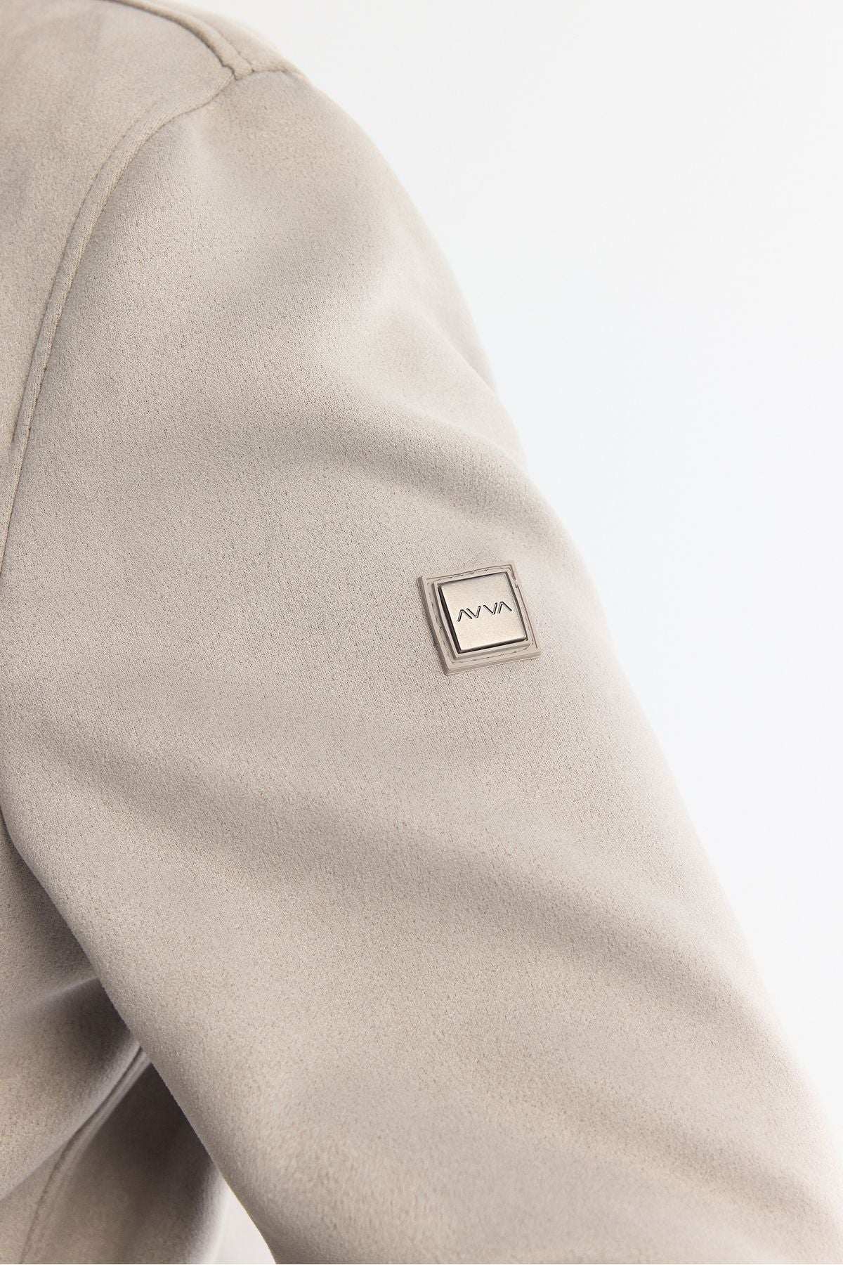Men's light gray zipper suede -looking Bomber Ince Mont B006045