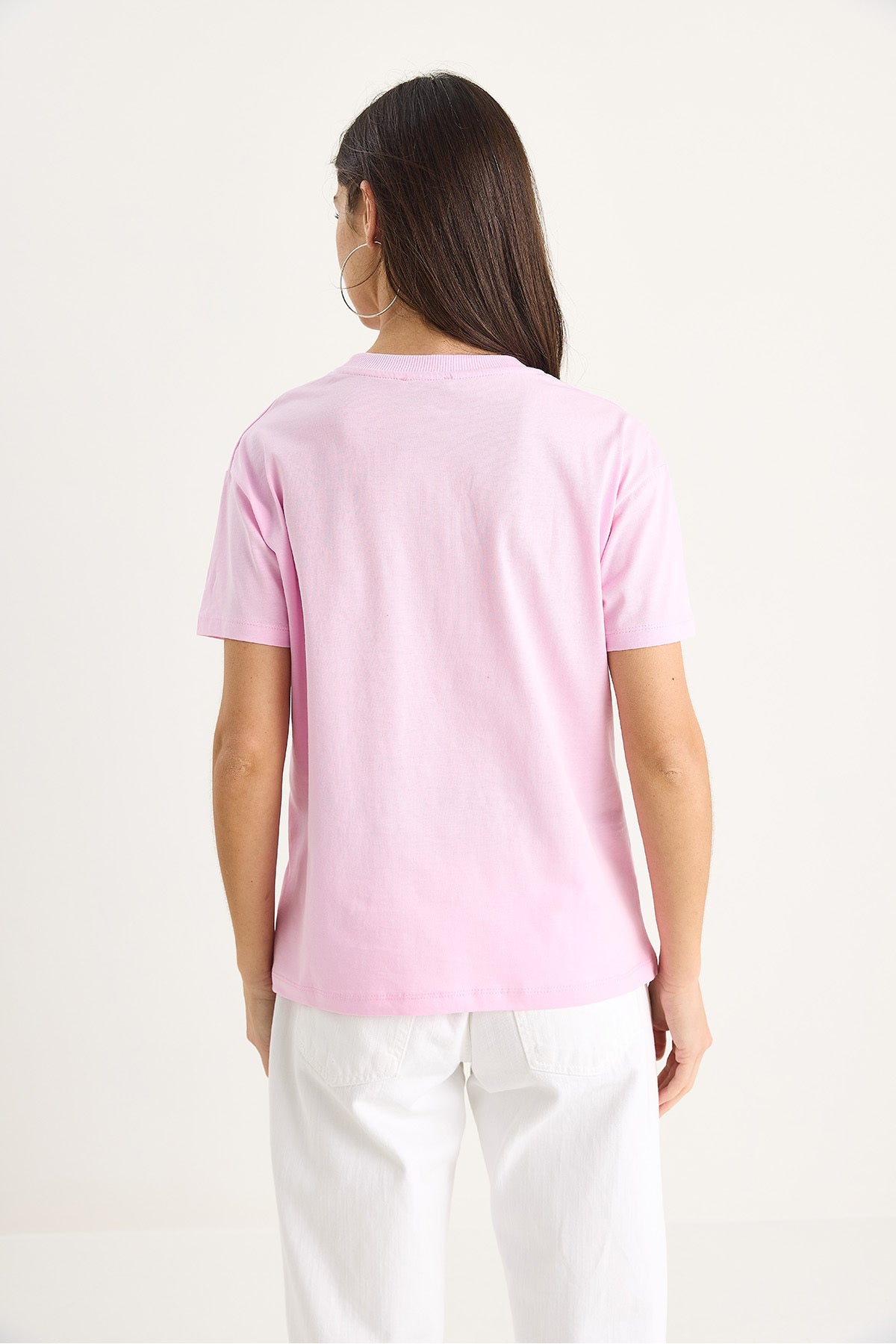 Women's Butterfly Accessory Crew Neck Cotton T-Shirt 60602071