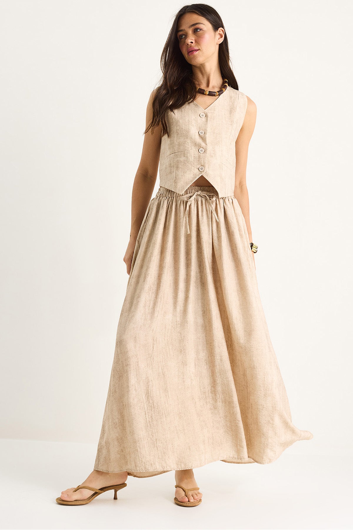 Women's Vest Pocket Detailed Flared Skirt Suit 9294 60281004