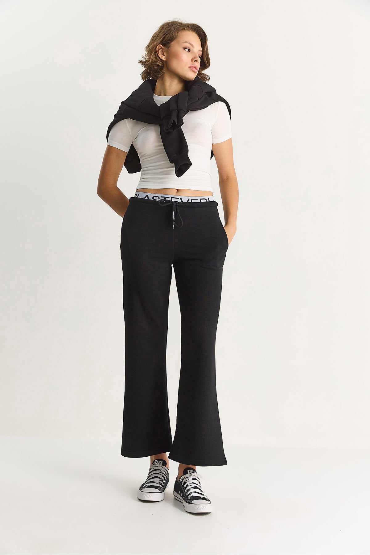Women's Wide Leg Sweatpants with Elastic Waist Detail 6827 60283550