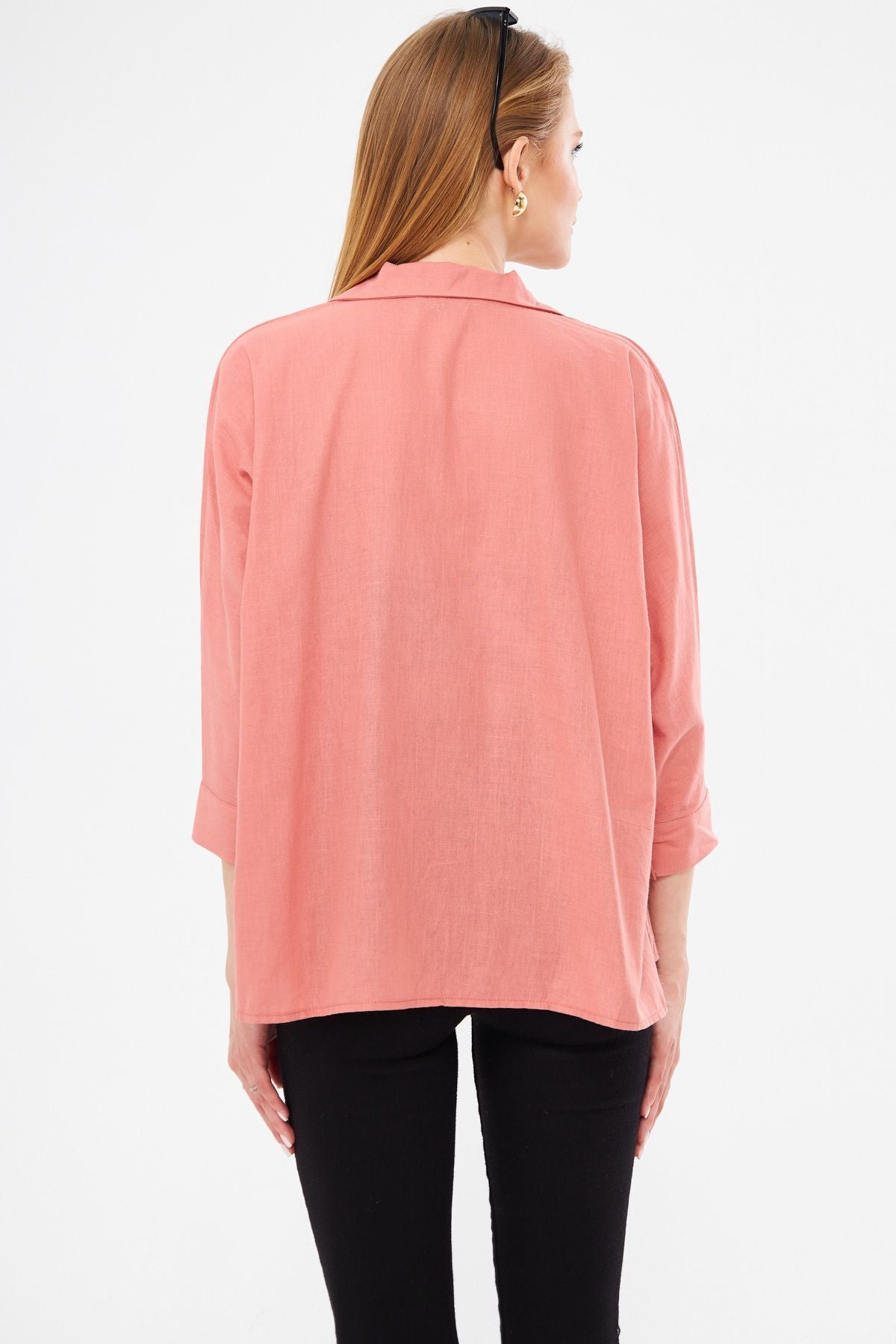 WOMEN DARK PINK POISK SALAŞ LINE SHIRT ARM-21Y001035